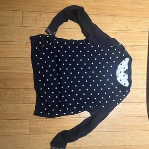 Tommy Hilfiger Navy Blue Polka Dot Crewneck Sweater